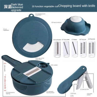 Vegetable Cutter Multifunctional Potato Shredder Household Scraping Radish Grater Slicer with Container Kitchen Gadgets - Korvel
