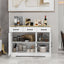 Farmhouse Buffet Cabinet Storage Sideboard with 3 Drawers and 3 Doors for Dining Living Room Kitchen Cupboard-White - Korvel