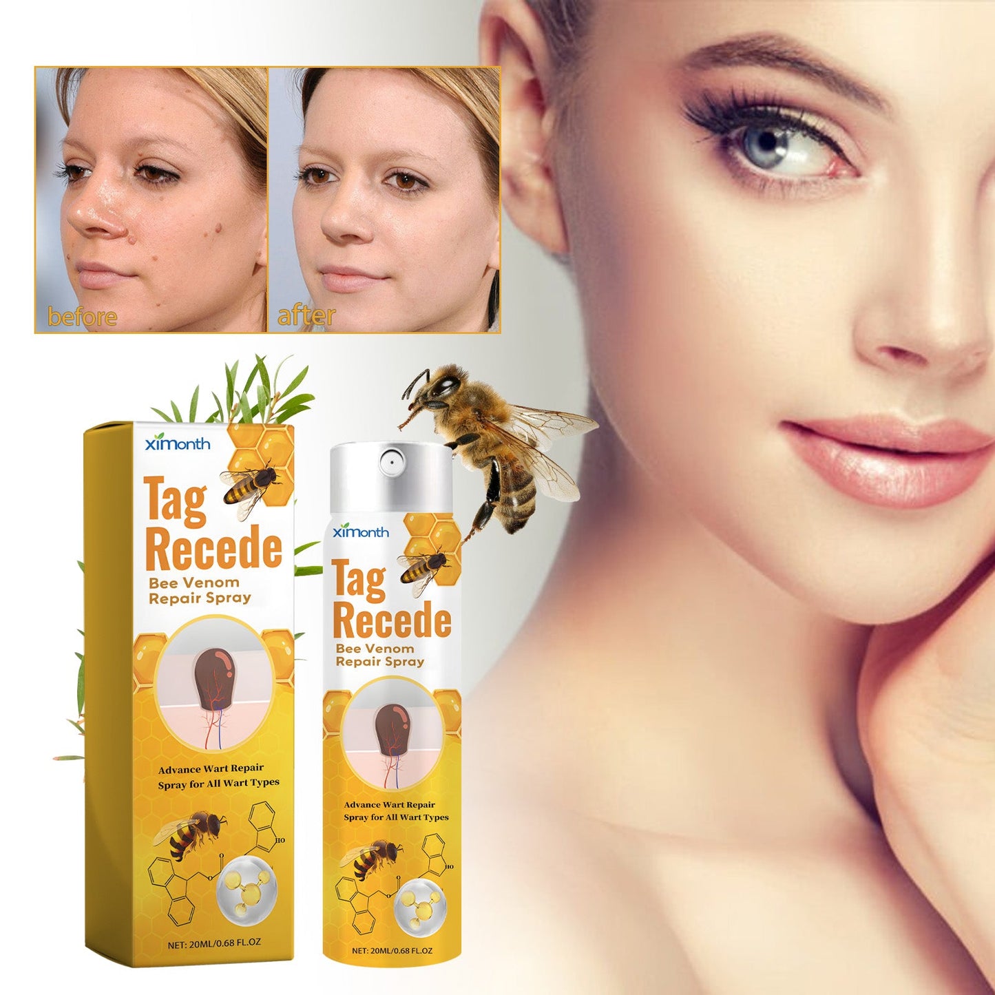 Spray de traitement de la peau au venin d'abeille premium