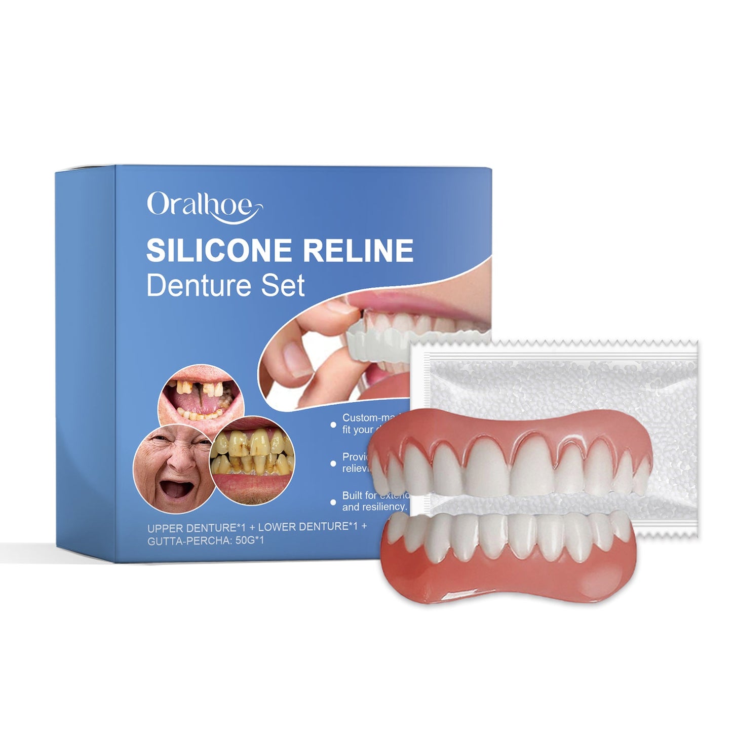Ensemble de prothèses dentaires en résine silicone pour un sourire confortable