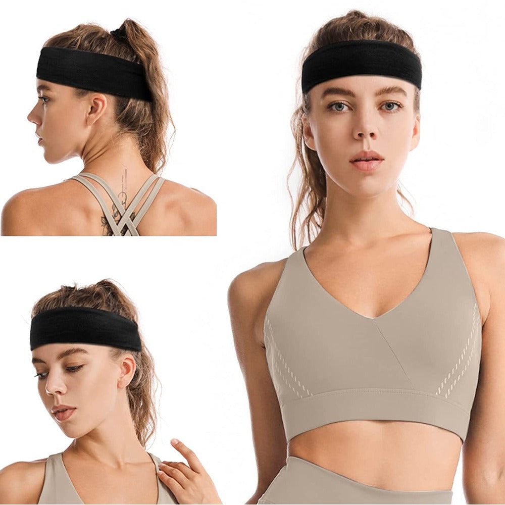 Simple Sports Headband Running Sports Anti Sweating Yoga Headband Unisex Solid Color Single Loop Headband - Korvel