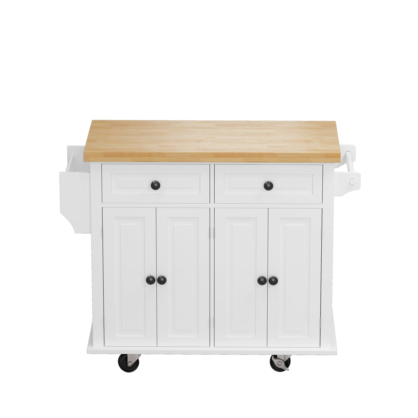 Elegant Kitchen Island Cart with Storage and Locking Wheels