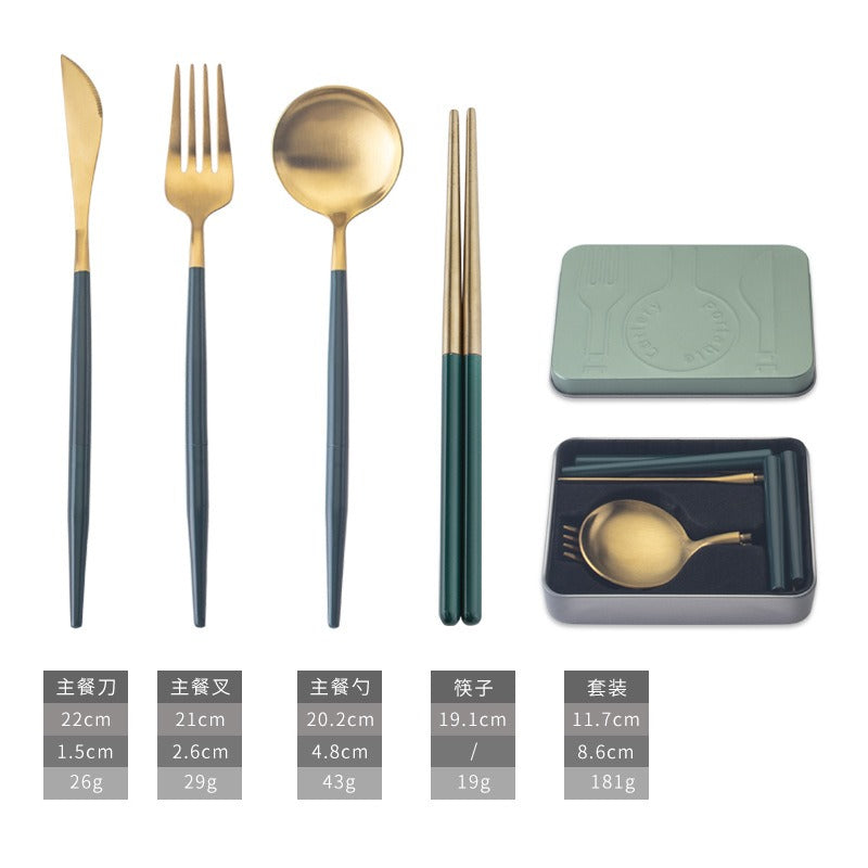 Premium 304 Stainless Steel Portable Flatware Set