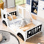 Twin Size Classic Car-Shaped Platform Bed with Wheels - White
