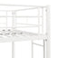 Twin metal bunk beds, metal structure bed frame with safety guardrails and 2 ladders, convertible bunk beds, white - Korvel
