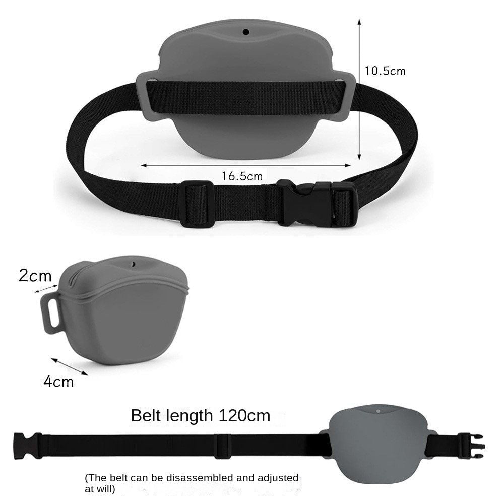 Silicone Dog Training Waist Bag Outdoor Portable Crossbody Pet Snack Pouch - Korvel