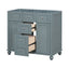 36 "No sink, with 2 drawers and soft closing door, independent makeup rack, bathroom cabinet, blue (excluding sink) - Korvel