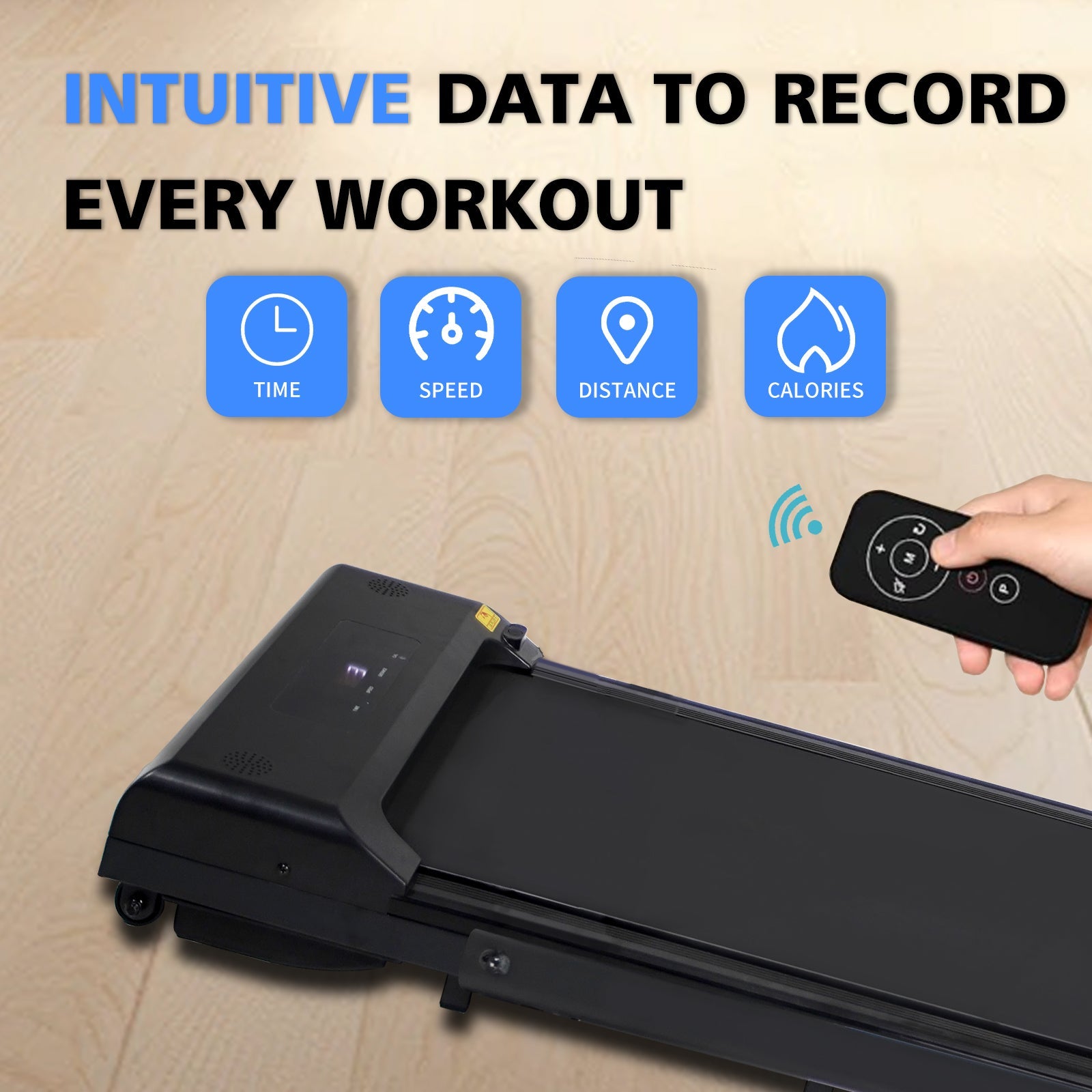 Walking Pad Treadmill Under Desk 2 in 1 Folding Portable Treadmill for Home Office Walking Jogging Machine 240 lb Capacity Black - Korvel