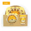 5pcs/set Children Baby Bamboo Fiber Tableware Baby Tableware Set Cartoon Animal Tableware Aet - Korvel