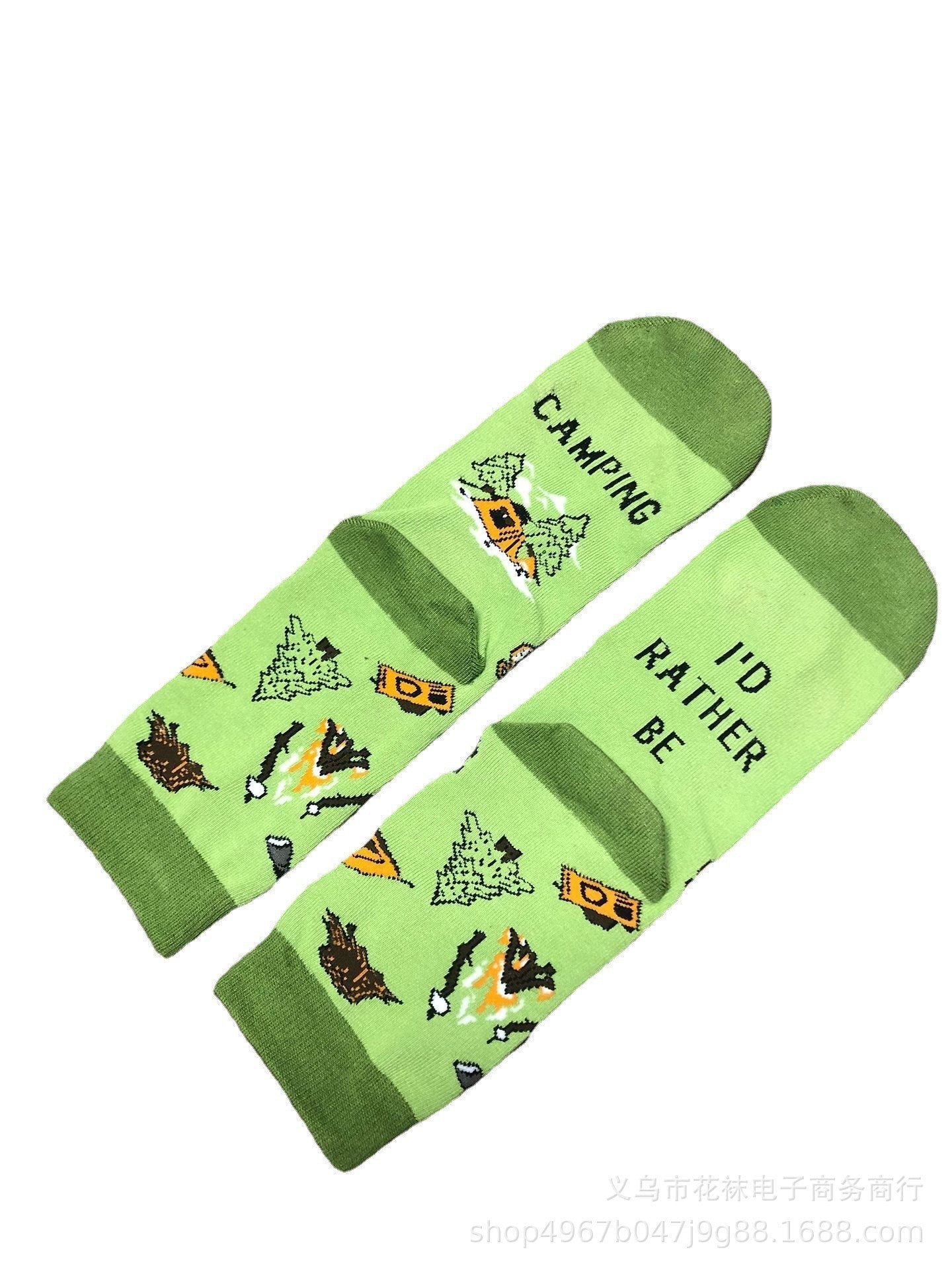English Letters Socks Outdoor Camping Fishing Mountain Climbing Ski Sports Tube Socks - Korvel