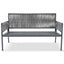 Outdoor Furniture with Tempered Glass Table Deep Seating with Thick Cushion for Backyard Porch Balcony (Grey) - Korvel
