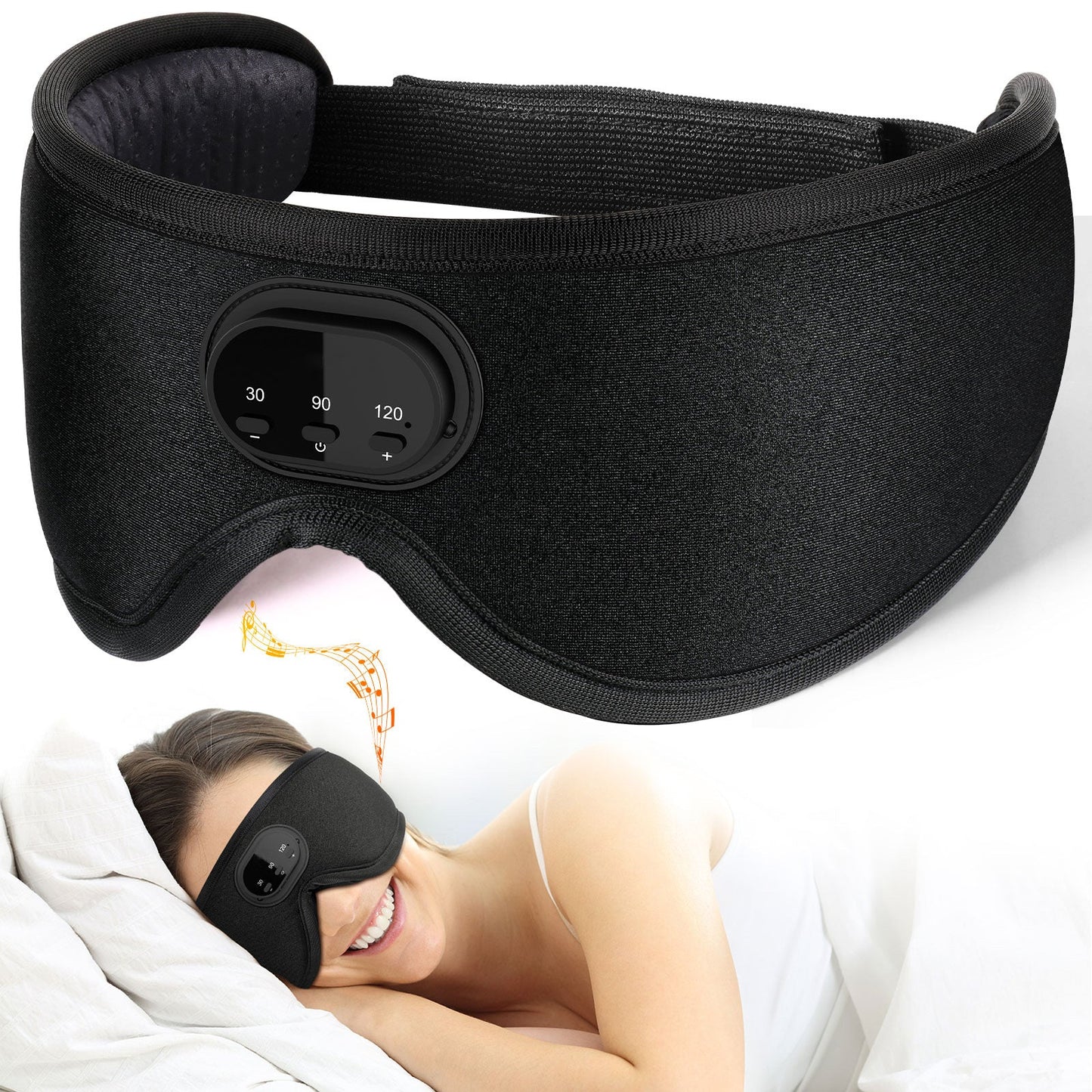 Masque de sommeil 3D Bluetooth avec bruit blanc - Expérience de sommeil premium