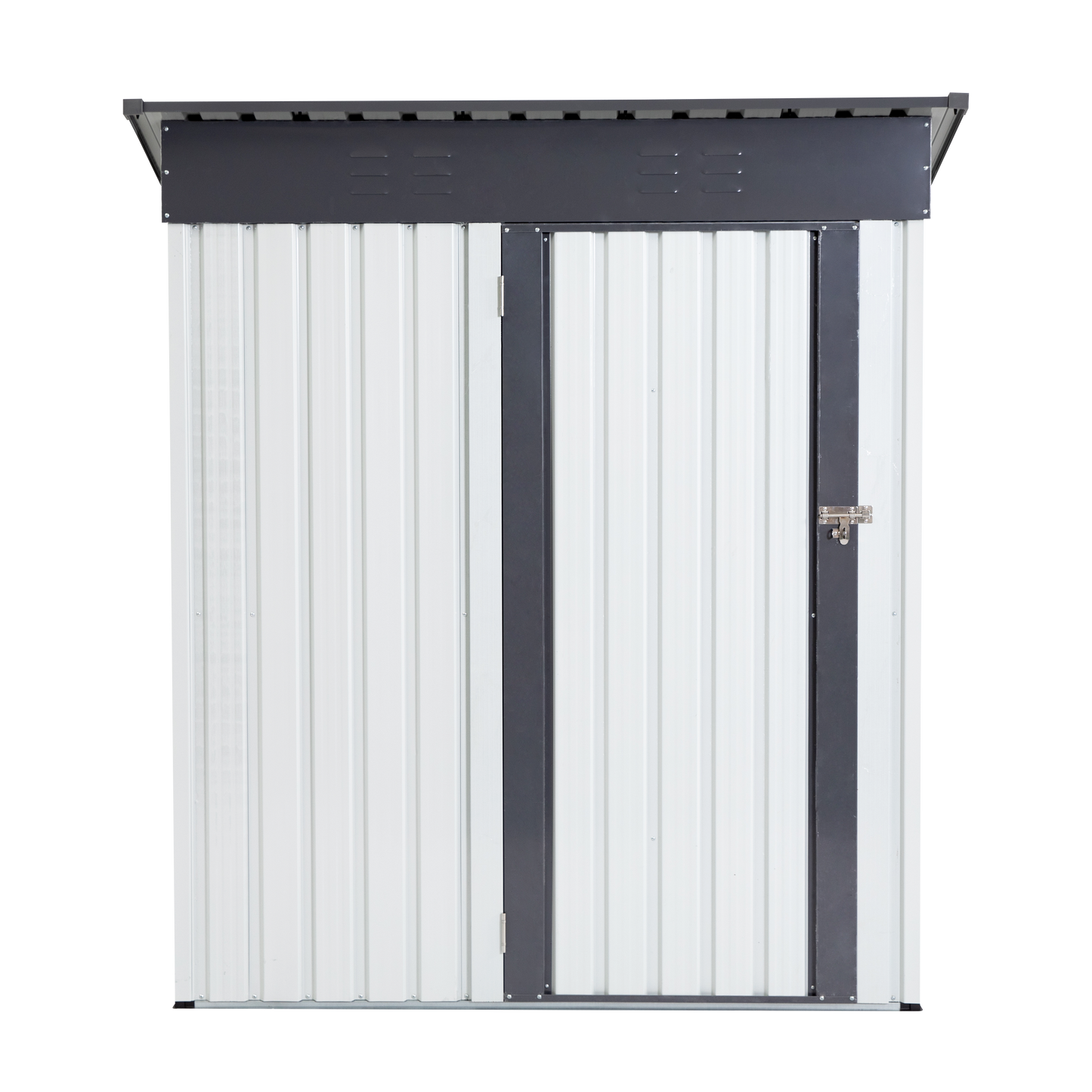 Abri de jardin en métal XWT016 - Gris et blanc 5x3x6ft