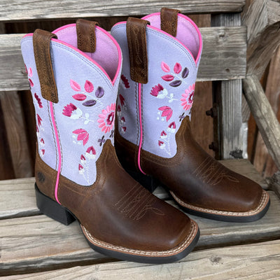 Botas para Niños Wild Bloom Ariat - Marrón Desgastado y Lavanda Mística
