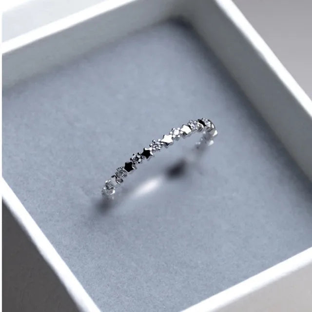 Bague en Zircon Plaqué Or et Argent Sterling 925 Élégante