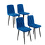 Dining Chairs Set of 4, Modern Kitchen Dining Room Chairs, Velvet Dining Chair Upholstered Cushion Seat and Sturdy Metal Legs - Korvel