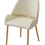 Dining Chair with PU Leather Beige color metal legs (Set of 2) - Korvel