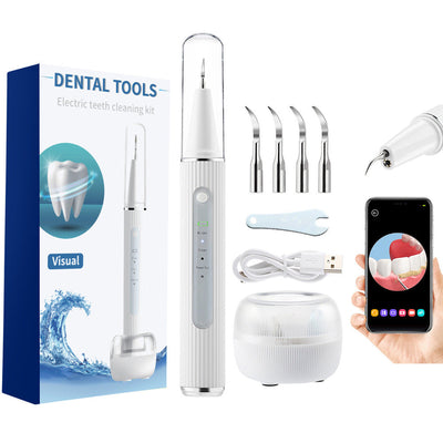 2-in-1 dental cleaning flushing instrument for removing dental calculus and plaque visualized true ultrasonic dental cleaner - Korvel