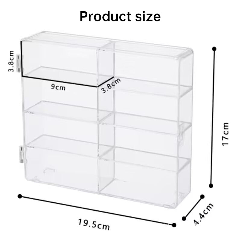 1:64 Acrylic Car Display Box – 8-grid, dustproof, stackable, transparent. Fits Hot Wheels. - Korvel