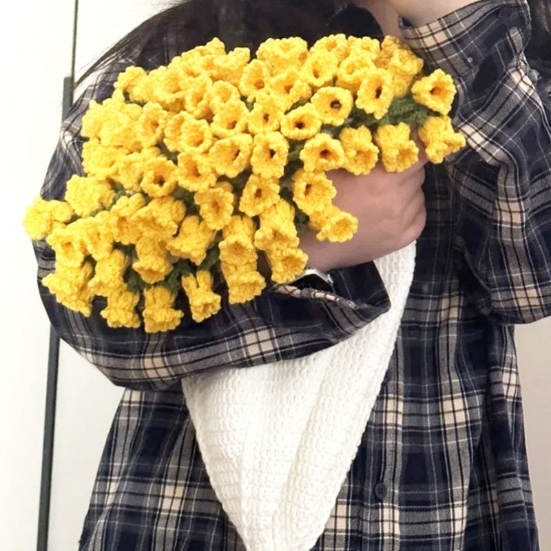 60cm New Creative Rose Bouquet Blanket (Finished), Crocheted Flower Bouquet Gift for Girlfriend - Korvel