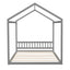 Queen Size Wooden House Bed with Headboard Gray - Korvel