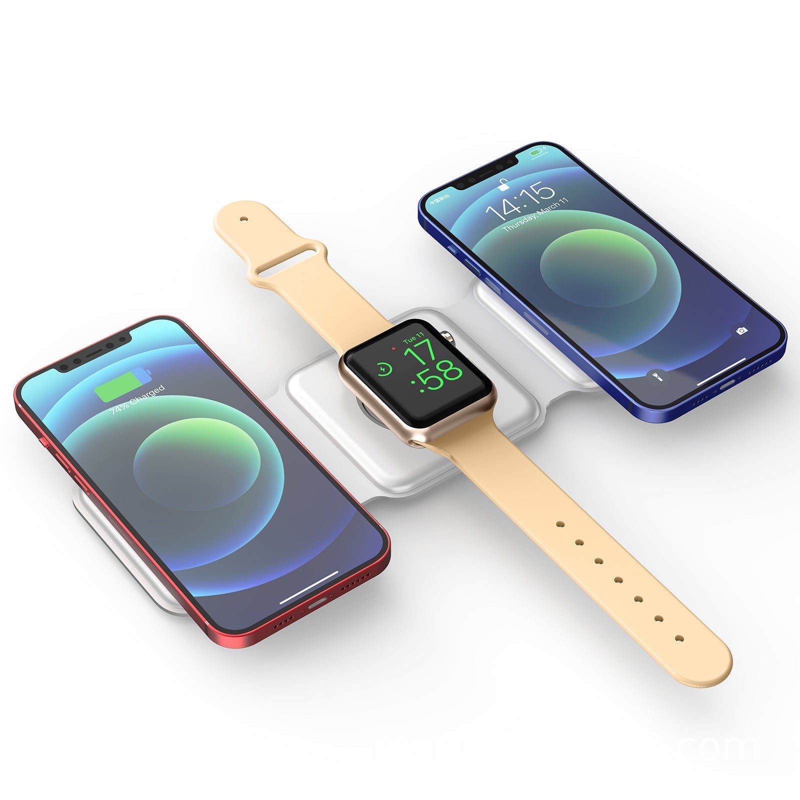 Magsafe15W Fast Charging Wireless Charging Three-In-One Folding Magnetic Wireless Charger For Apple Headset Watch - Korvel