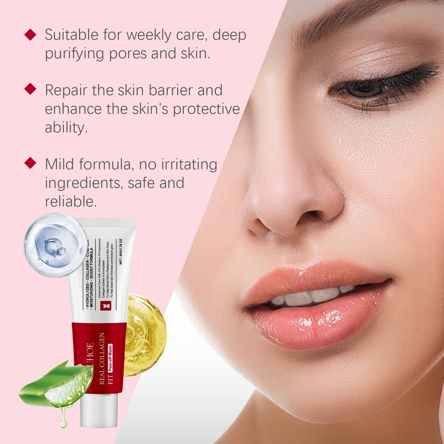 Collagen Tearing Mask Nourishes, Moisturizes, Firming And Firming Collagen Mask For Tender Skin - Korvel
