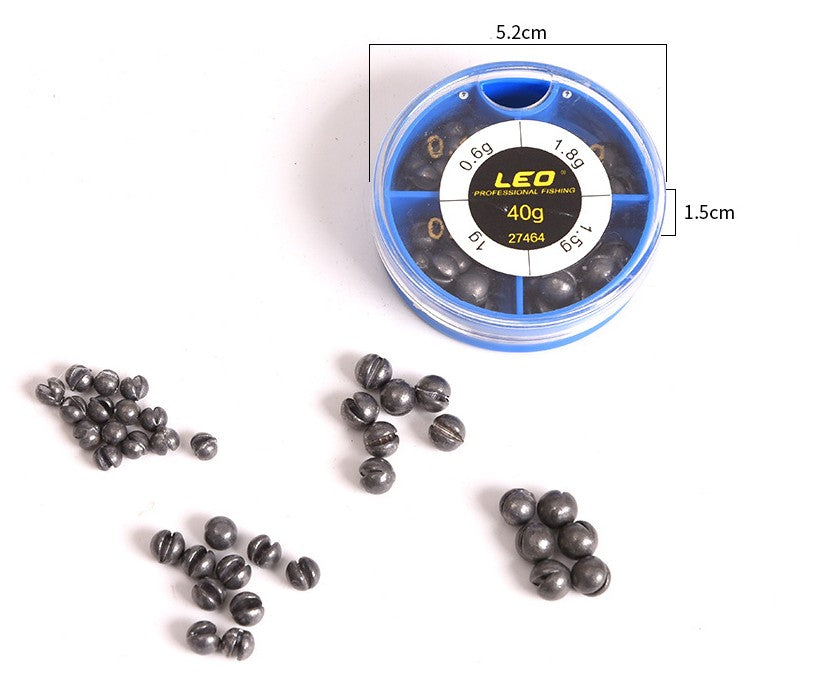 LEO 4 Sizes Mini Round Fishing Lead Weights Set Split Lead  Sinkers Weight 0.6g 1g 1.5g 1.8g - Korvel
