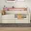 Twin Size Daybed with Storage Drawers, Upholstered Daybed with Charging Station and LED Lights, Beige - Korvel