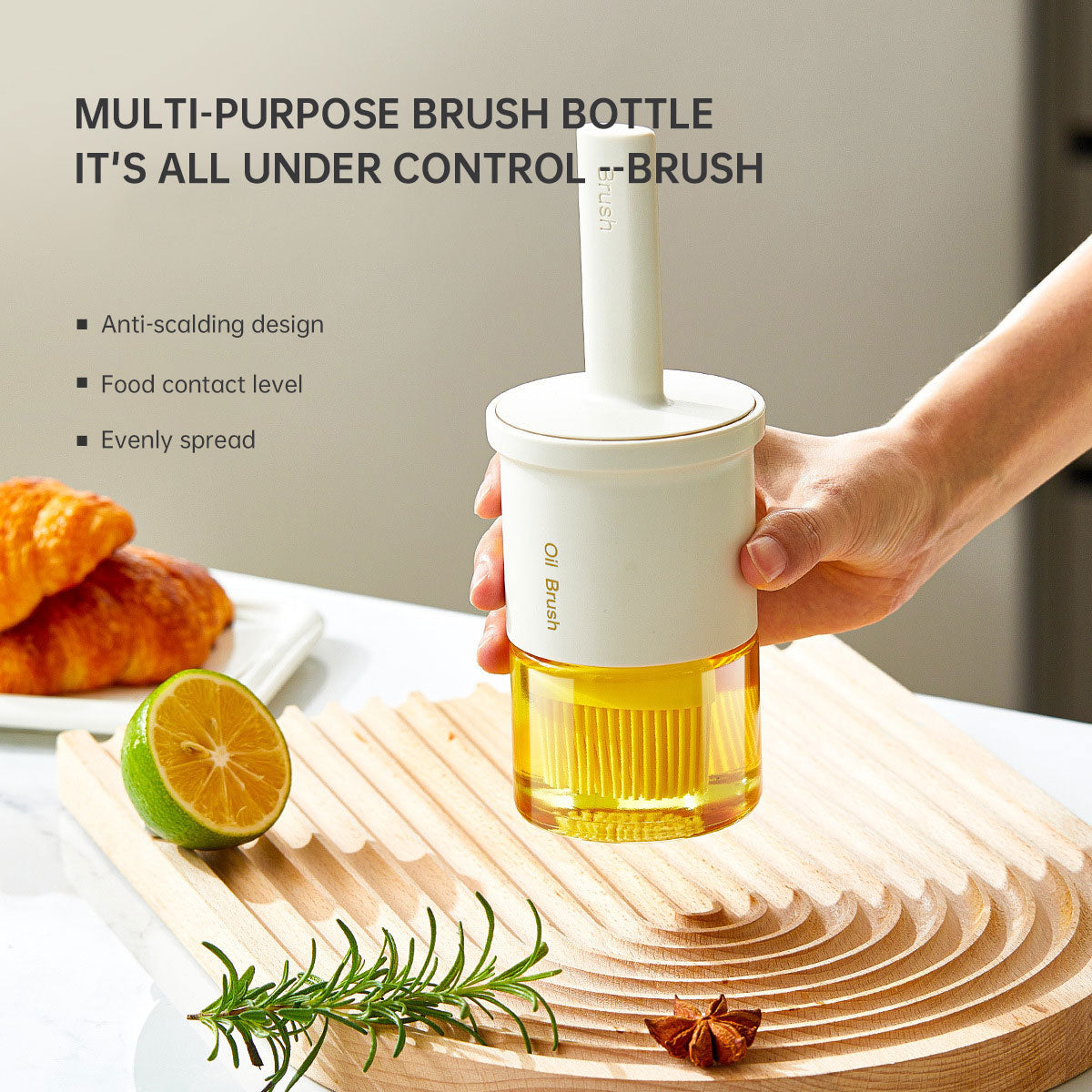 Barbecue brush silicone oil brush with bottle high temperature resistant oil brush bottle integrated kitchen brush oil baking - Korvel