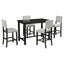 Conjunto de Comedor de Altura de Mostrador TREXM de 5 Piezas en Espresso y Beige