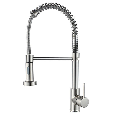 All copper rotatable cold and hot water dual mode sink, kitchen spring faucet - Korvel