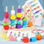 Wooden children's puzzle bead toys with five sets of column colors, sensory enlightenment, shape perception, and building block toys - Korvel
