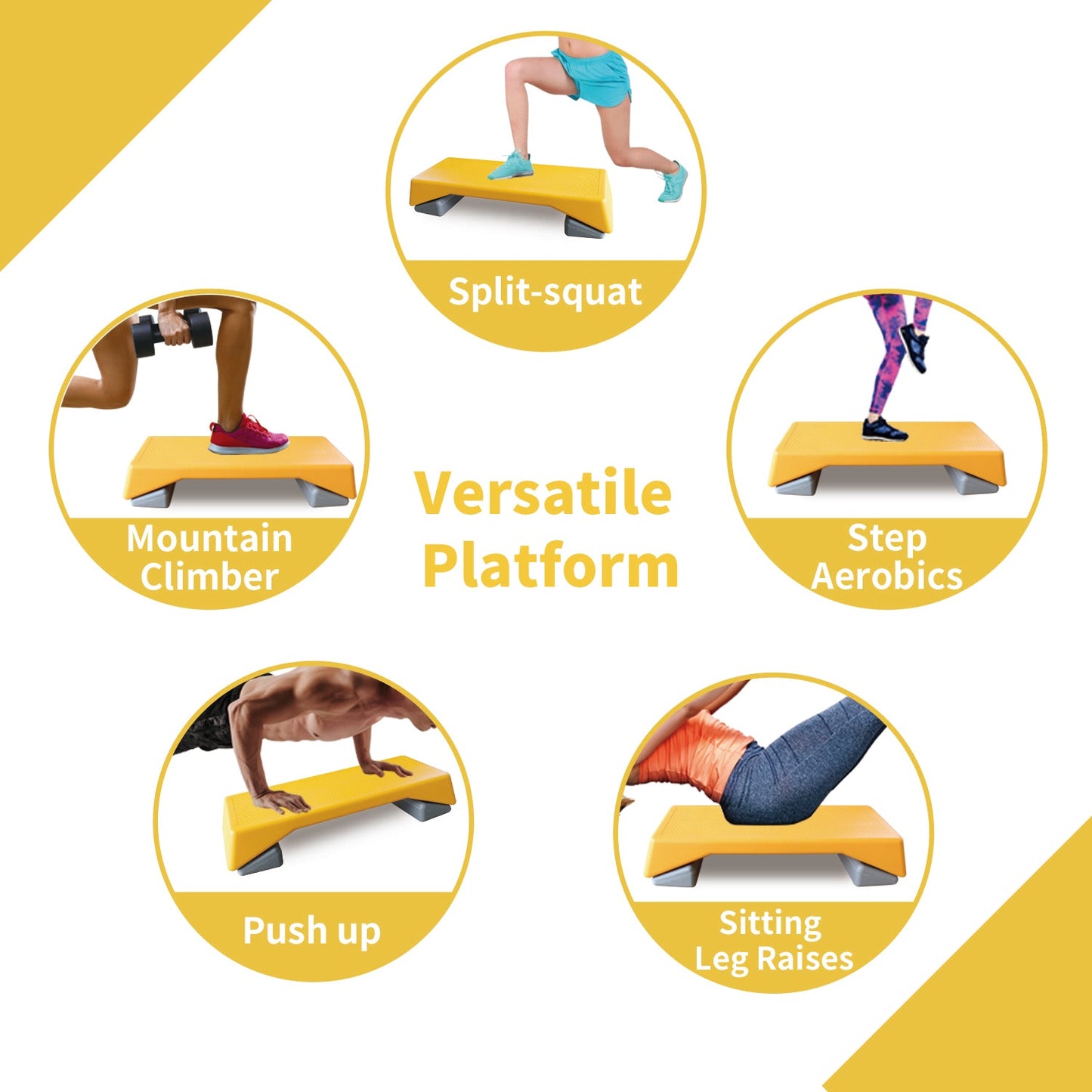 Height-Adjustable Aerobics Step Platform - Premium Fitness Equipment