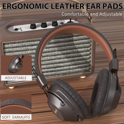 AKZ-17 Retro Wireless Over-Ear Headphones with Battery Display