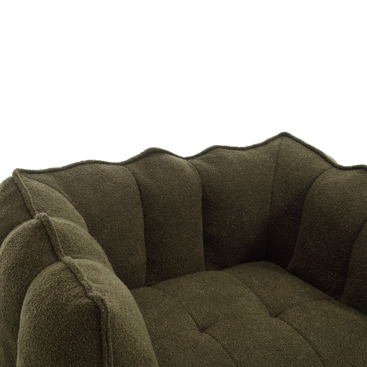 Soft Bean Bag Chair with High Resilient Foam(Chips)for living room and bedroom,Comfortable Square Lazy Sofa with Footstool - Korvel