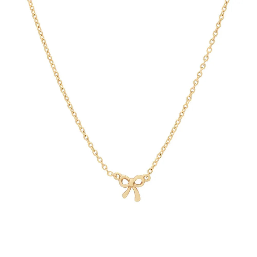 18K Gold-Plated Bow Necklace - Korvel