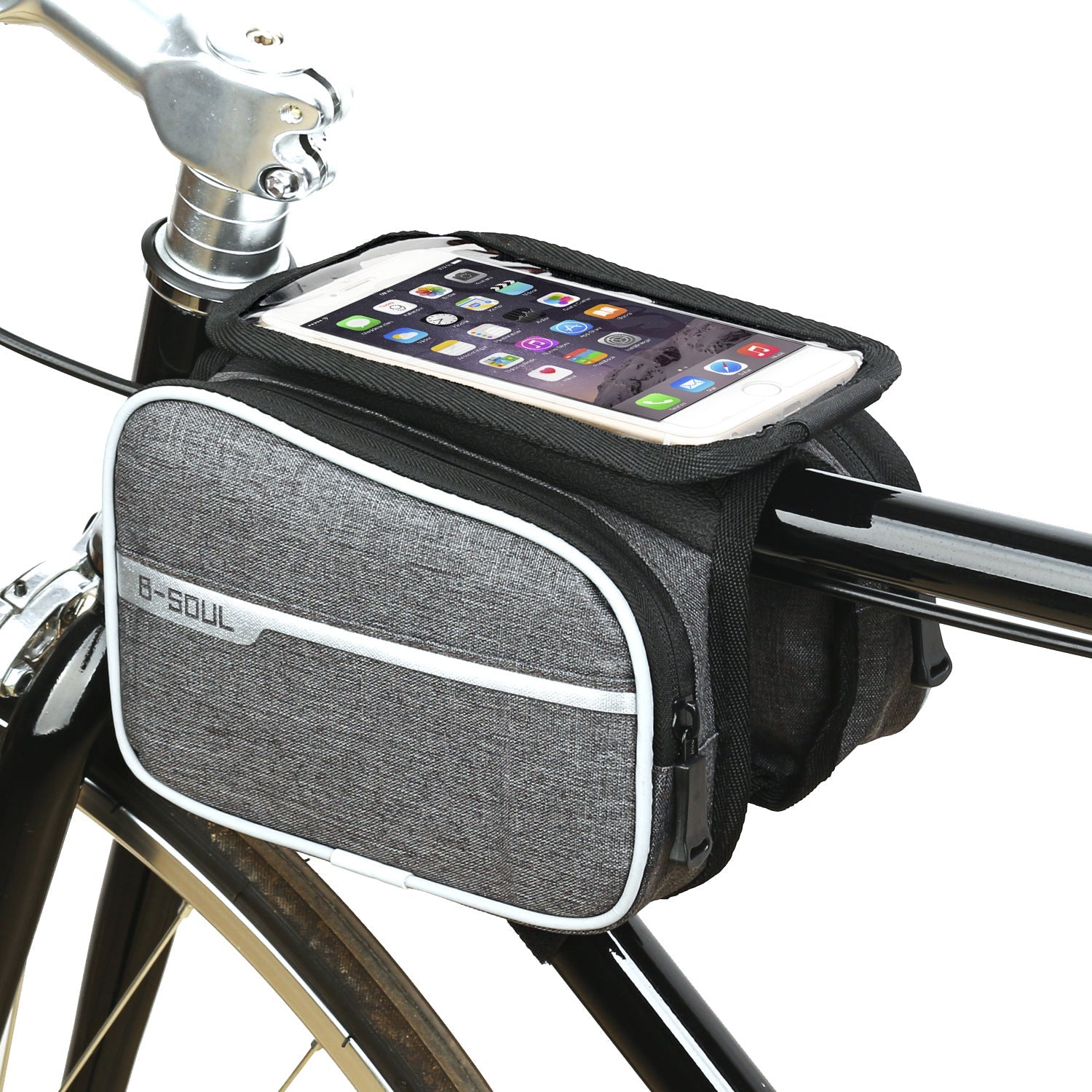 B-SOUL Bicycle Bag Front Beam Bag Mountain Bike Bag Touch Screen Mobile Phone Bag Upper Tube Bag Riding Equipment Accessories - Korvel