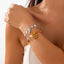 Fashionable and versatile peach heart turquoise bracelet, irregular alloy multi-element shell bracelet - Korvel