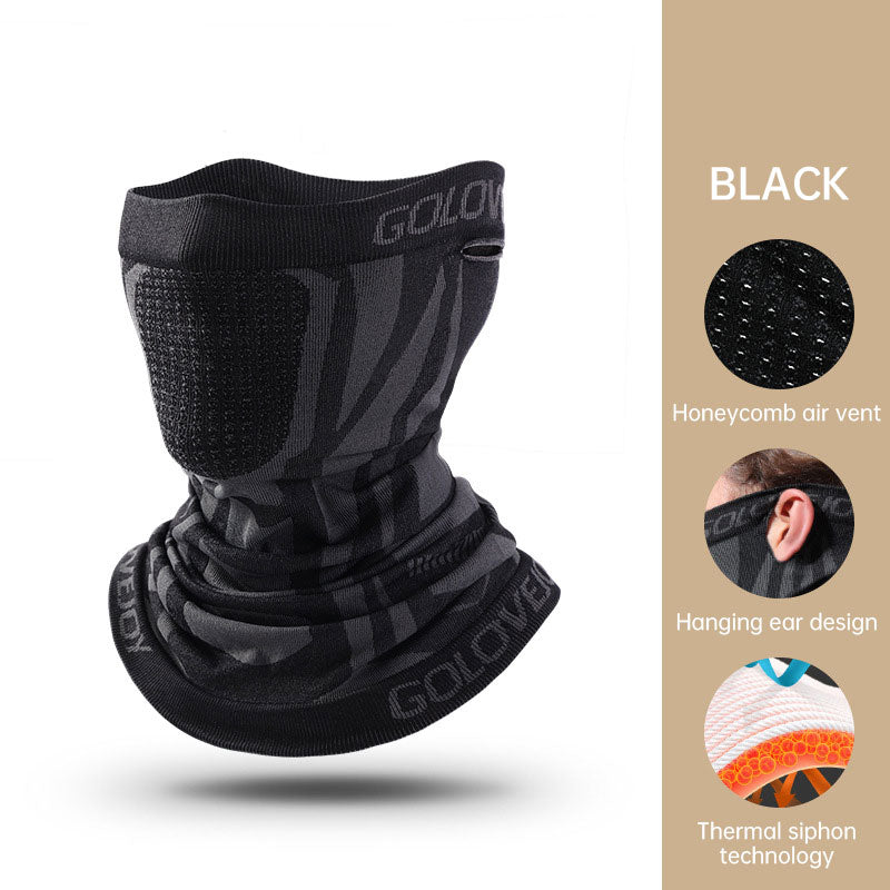 Outdoor sports warm riding mask men's cycling breathable hanging ear scarf windproof neck cover neck guard - Korvel