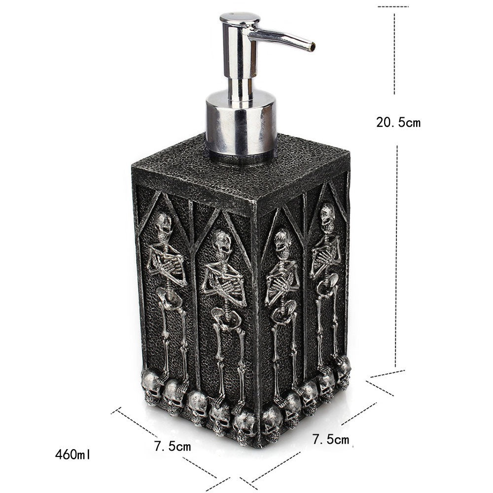 Creative home square bathroom hand sanitizer bottle decoration with a multi sided skull liquid bottle in the underground cave - Korvel