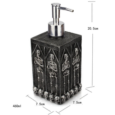 Creative home square bathroom hand sanitizer bottle decoration with a multi sided skull liquid bottle in the underground cave - Korvel