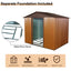 8ft x 6ft Outdoor Metal Storage Shed with Floor Base Coffee(W540S00014) - Korvel