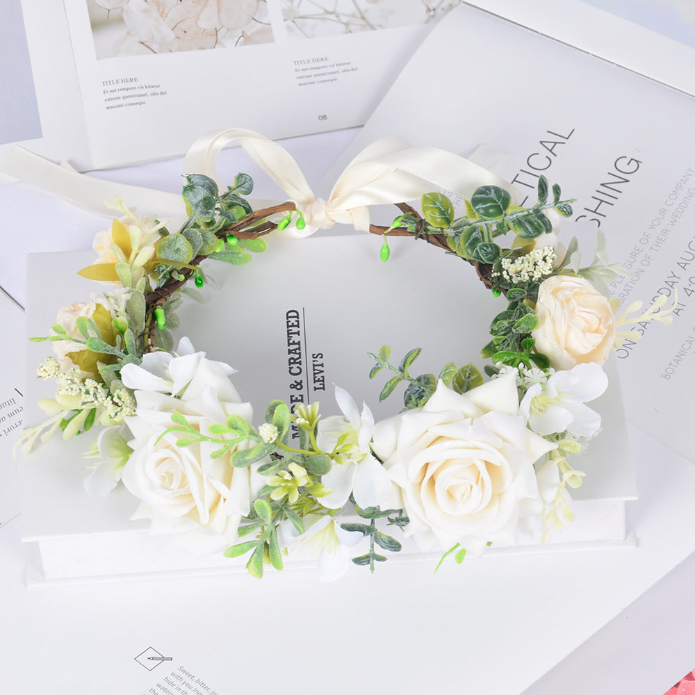 Simulated flower headdress tourist vacation princess flower fairy performance dance hair accessory female - Korvel