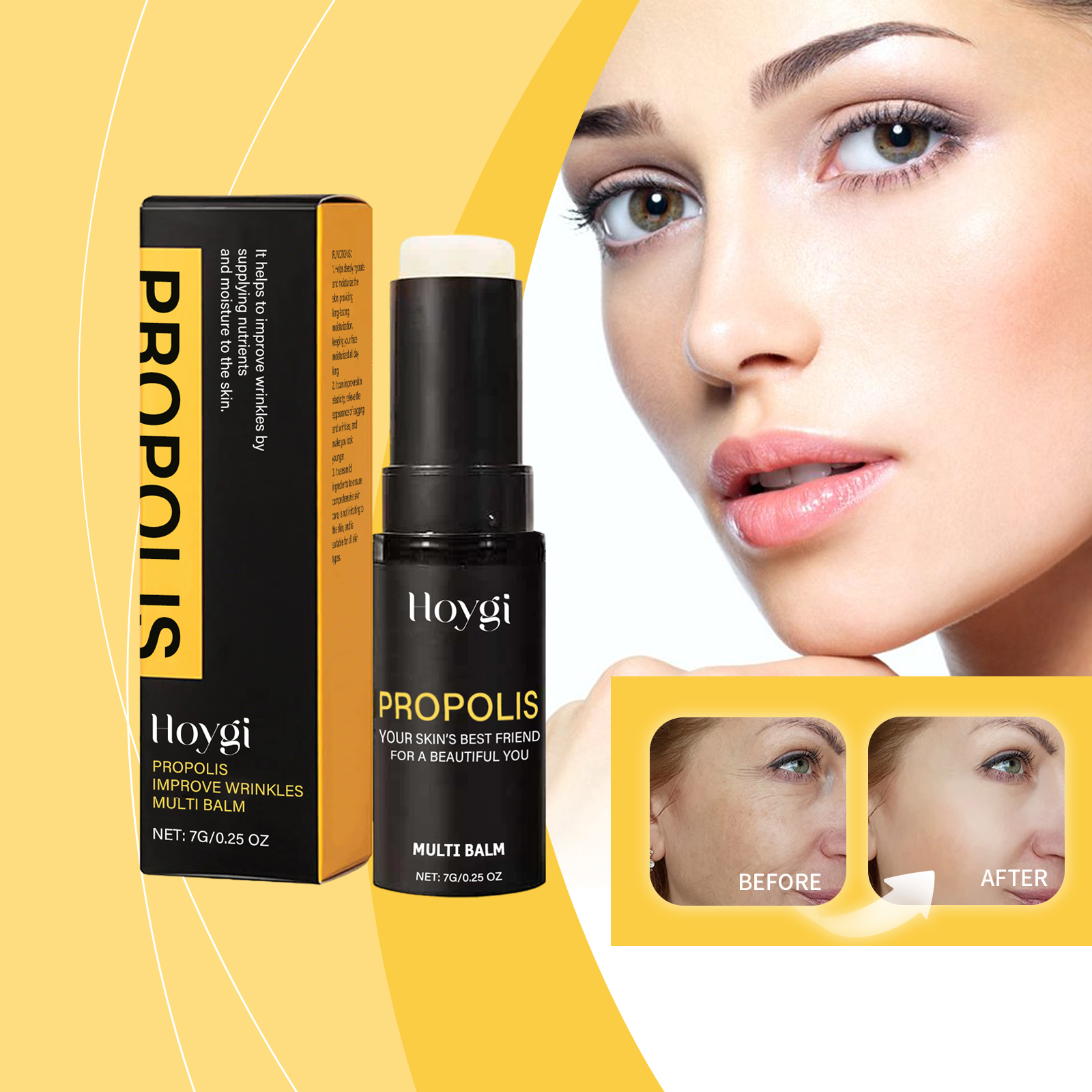 Propolis Moisturizer Stick, Long-Lasting Moisturizing And Gentle Care Of Dry Skin Daily Skin Care Facial Moisturizer Stick - Korvel