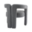Teddy fabric modern design dining chair,open-Back ,modren kitchen armchair for Dinging Room(GREY) - Korvel