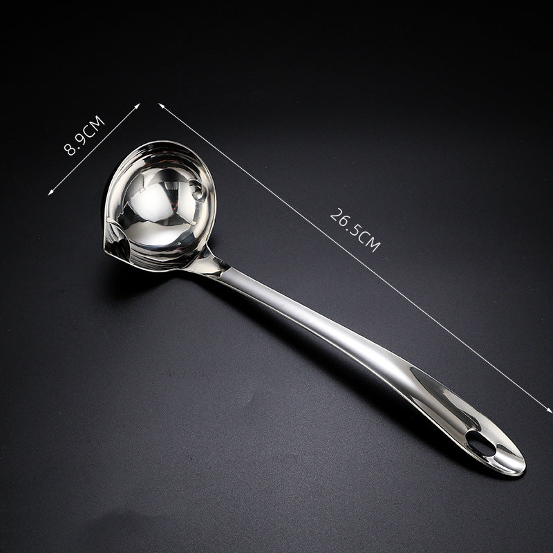 304 stainless steel oil separating spoon oil draining and filtering tool soup spoon - Korvel