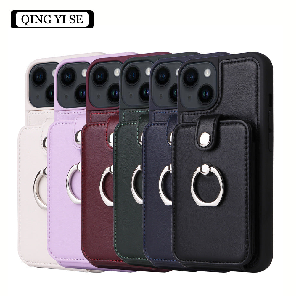 Suitable for iPhone 14 wallet phone case  Apple 13 Promax flip cover protective case accordion card insertion phone leather case - Korvel