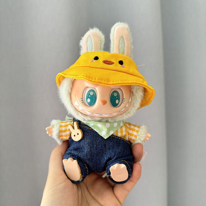 [Clothes Only] 1st/2nd generation Labubu clothes pendant Labubu sitting party baby clothes teddy bear suspenders cute pants - Korvel