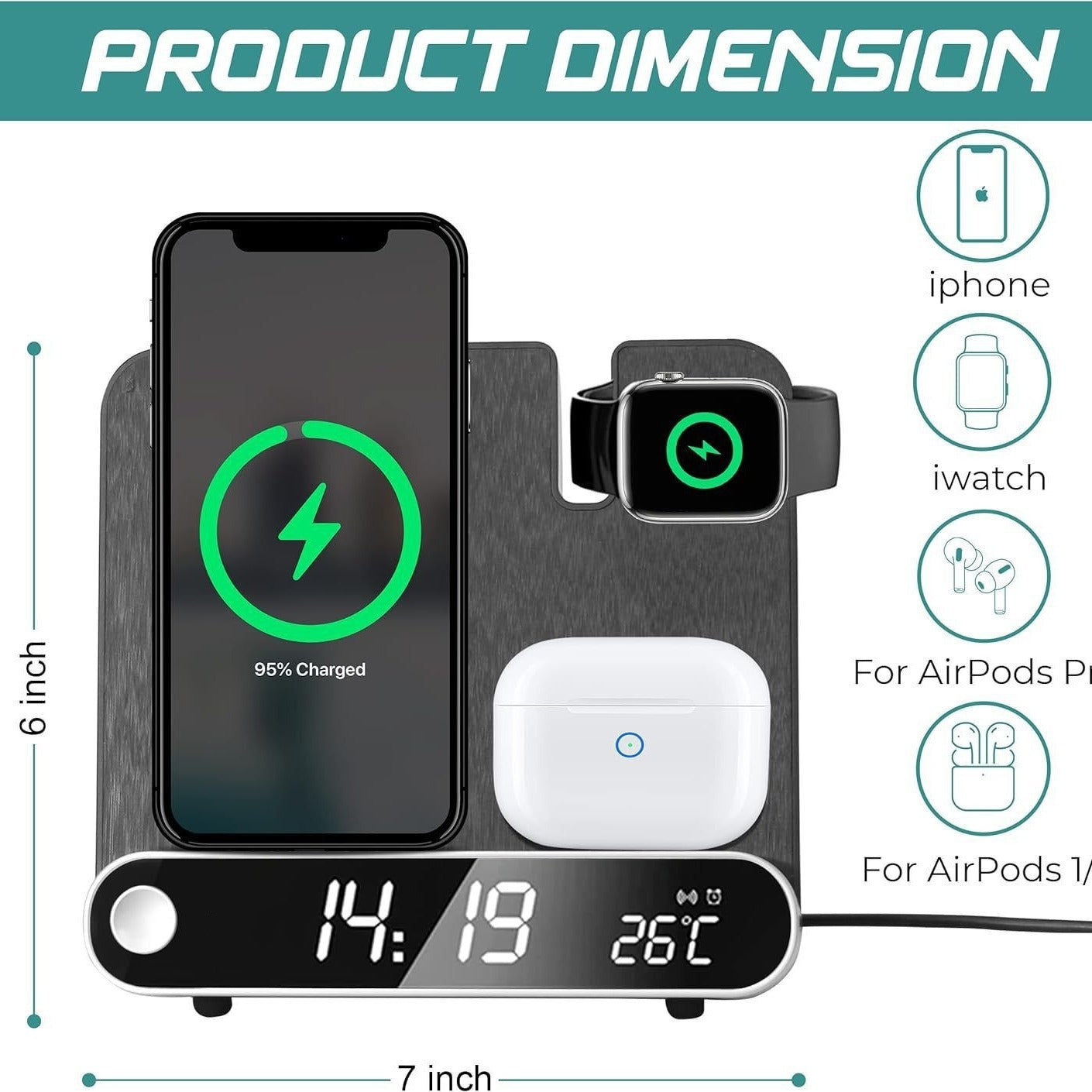 Station de Charge Sans Fil Multi-Fonctionnelle Premium